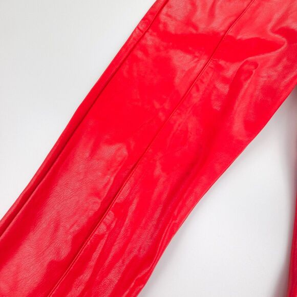 AMANDA UPRICHARD Romana Pants Lipstick Red 90s Vegan Patent Leather Maximalist - Picture 5 of 8